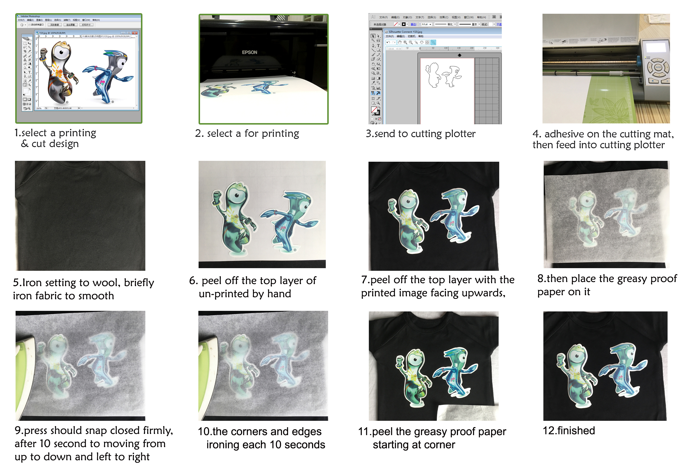 Alizarin Panda  Inkjet print & cut Transfer paper (HT-150 HT-150E HTW-300R)