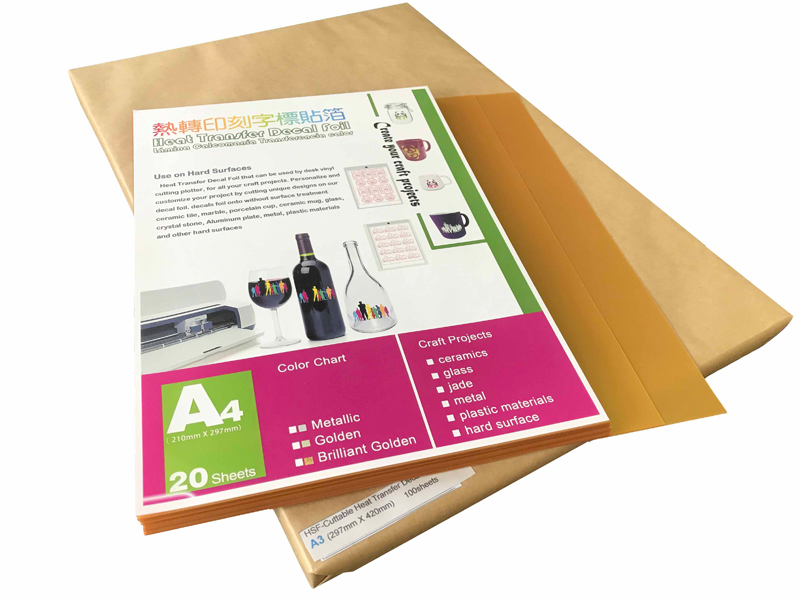 GD811 Brilliant Golden Cuttable Heat Transfer Decal Foil--en
