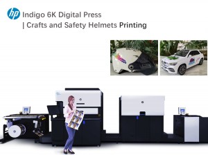 HP Indigo 6K Digital Press for Crafts and Safety Helmets Printing