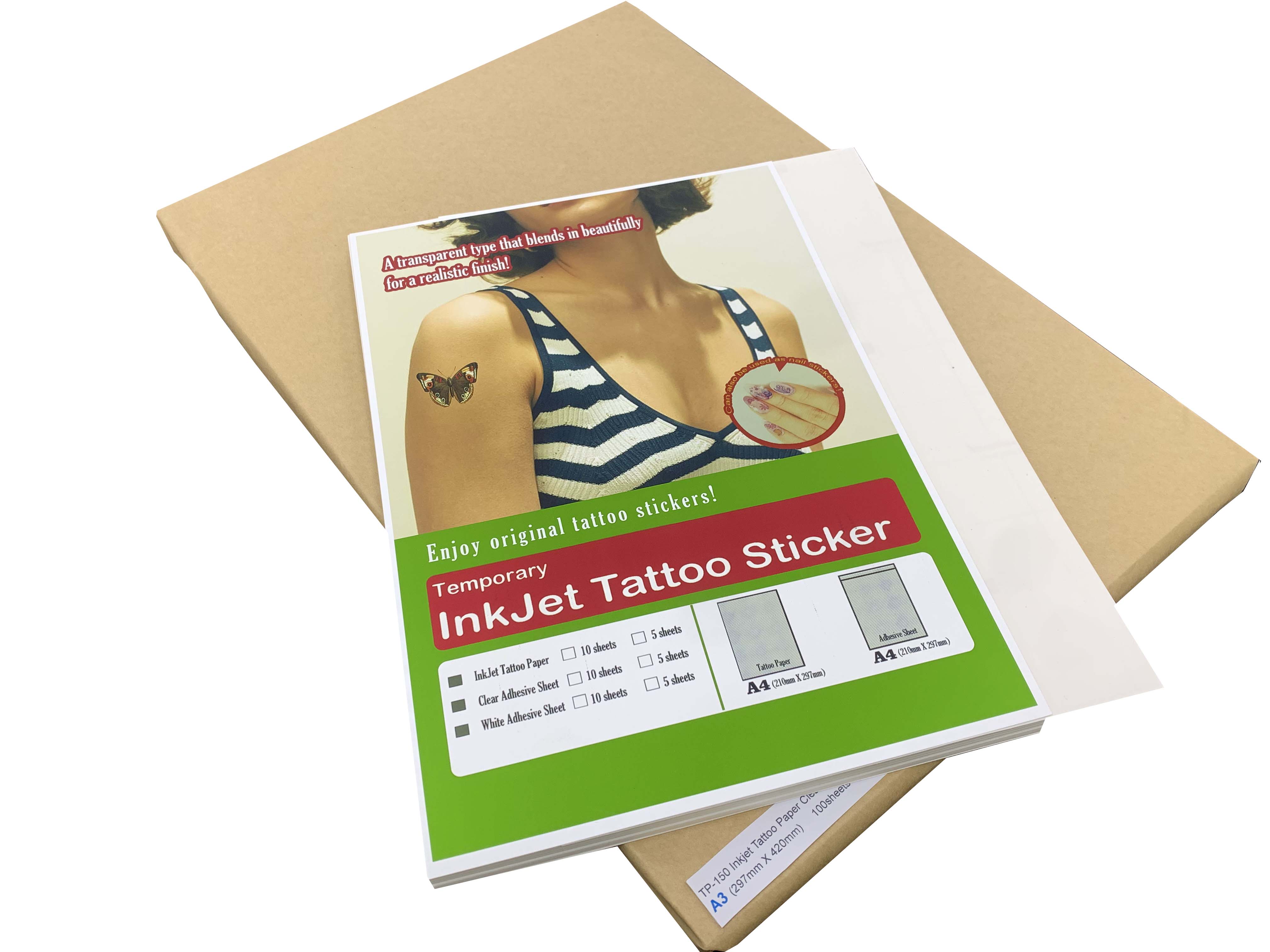 کاغذ تاتو جوهر افشان TP-150 شفاف-1